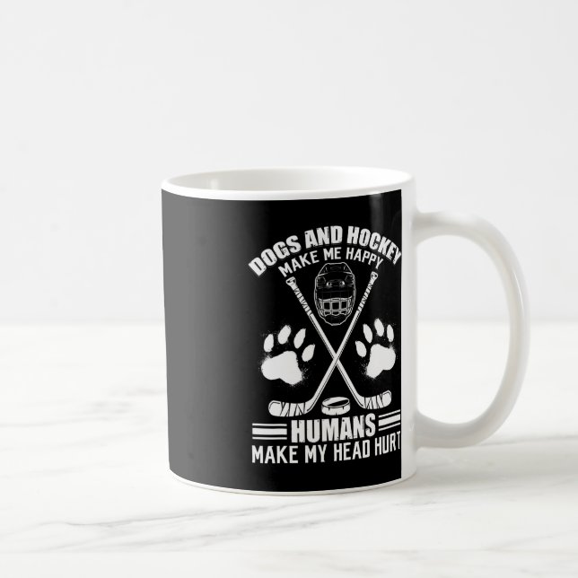 Hockey und Hund machen mich zum glücklichen Eishoc Kaffeetasse (Rechts)