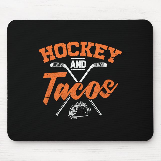 Hockey und Tacos Fun Ice Hockey Player Geschenk Mousepad (Vorne)