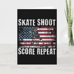 Hockey USA Amerikanische Flagge Lustig 4. Juli Hoc Karte