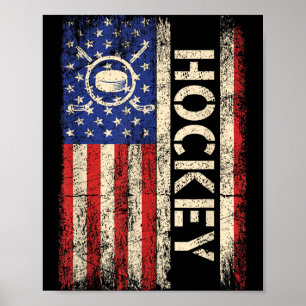 Hockey USA Amerikanischer Flagge Hockey Spieler Ei Poster