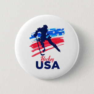 Hockey USA Unterstützen Sie das Team-Shirt USA Eis Button