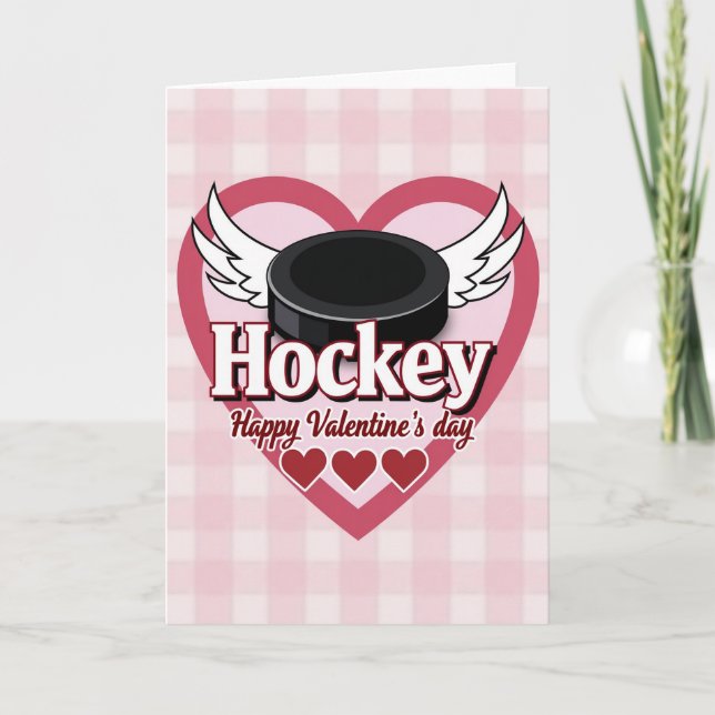 Hockey Valentine Love Card Karte (Vorderseite)