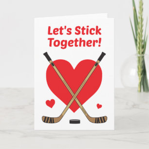 Hockey Valentine's Day Card - Lasst uns zusammenha Feiertagskarte