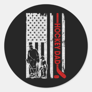Hockey Vater American Flag Vatertag Geschenk für H Runder Aufkleber