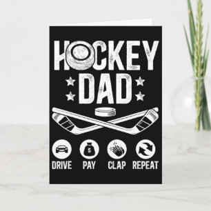 Hockey-Vater-Auto-Fahren-Bezahlen-Klatschen-Eishoc Karte
