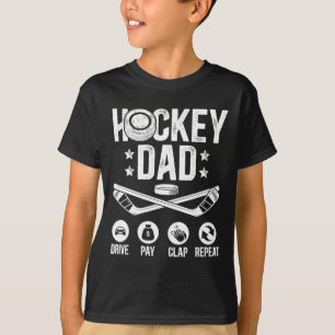 Hockey-Vater-Fahren-Zahlen-Klatschen-Eishockeyspie T-Shirt