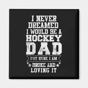 Hockey Vater Fun Vatertag T-Shirt Väter Geschenk Magnet