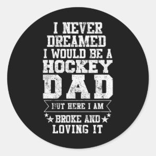 Hockey Vater Fun Vatertag T-Shirt Väter Geschenk Runder Aufkleber