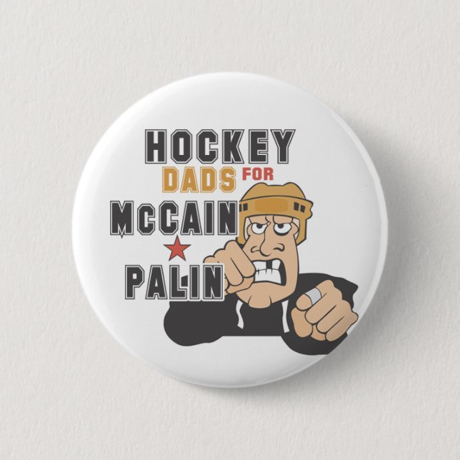 Hockey-Väter für McCain Palin Knöpfe Button (Vorderseite)