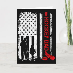 Hockey-Vater-Geschenk Hockey-Amerikanische-Flagge Karte