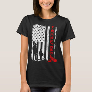 Hockey-Vater-Gift-Hockey-Amerikanische Flagge T-Shirt
