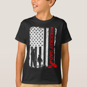 Hockey-Vater-Gift-Hockey-Amerikanische Flagge T-Shirt