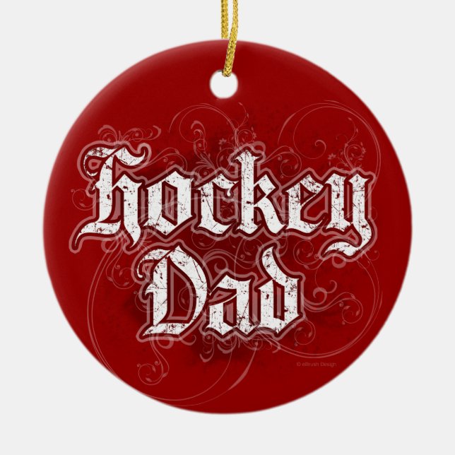 Hockey-Vater Keramikornament (Vorne)