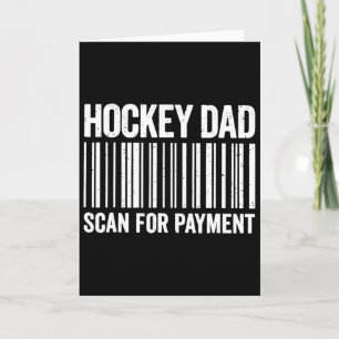 Hockey-Vater Scannt zur Zahlung per Byrcode Lustig Karte