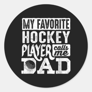 Hockey-Vater-Shirt Männer Hockey-Liebhaber _4 Runder Aufkleber