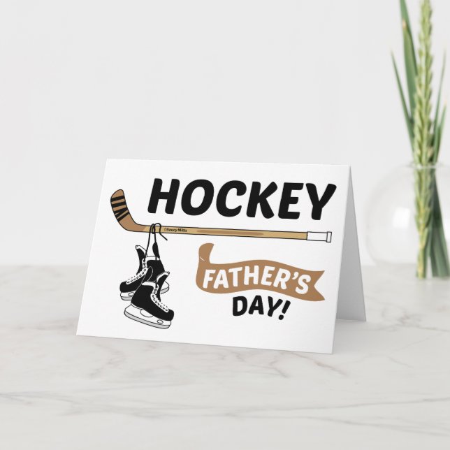 Hockey-Vatertag Skate und Stick Karte (Vorderseite)