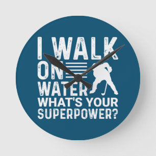 Hockey Walk on Water Runde Wanduhr