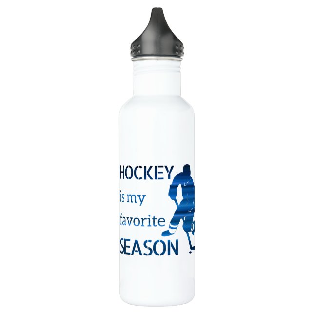 Hockey Wasser Flasche Favorit Saison blauen Linien Edelstahlflasche (Links)