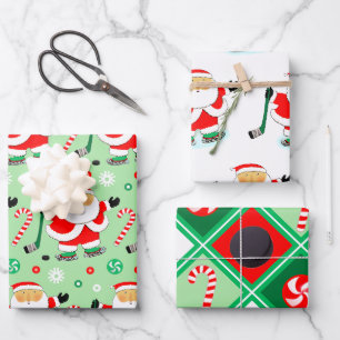 Hockey-Weihnachts-Geschenkverpackungspapier Geschenkpapier Set