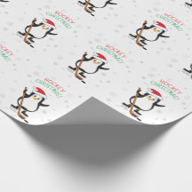 Hockey Weihnachts-Penguin Wrapping Paper