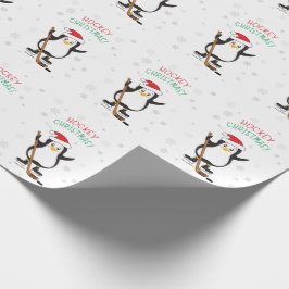 Hockey Weihnachts-Penguin Wrapping Paper Geschenkpapier