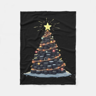 Hockey-Weihnachtsbaum Lustiger Sportliebhaber Für Fleecedecke