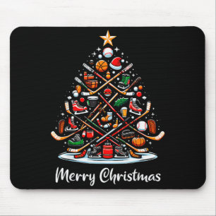 Hockey-Weihnachtsbaumlichter Lustiger Hockeyspiele Mousepad