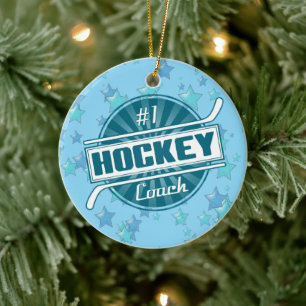 Hockey Weihnachtsdekoration, 1. Hockey Coach Keramikornament