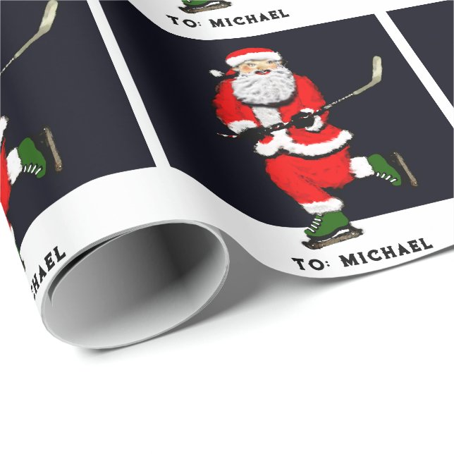Hockey Weihnachtsgeschenk Geschenkpapier (Rolleneckpunkt)