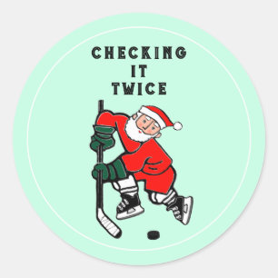 Hockey-Weihnachtsgeschenk-Klassik-Runde-Aufkleber Runder Aufkleber