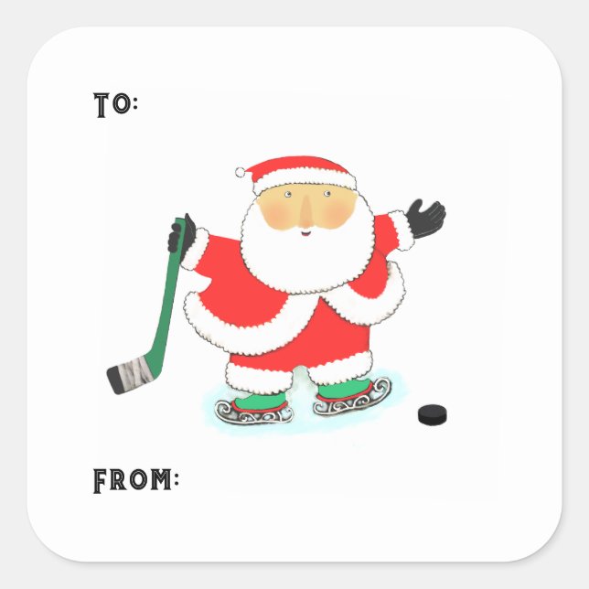 Hockey Weihnachtsgeschenk Tag Stickers (Vorderseite)