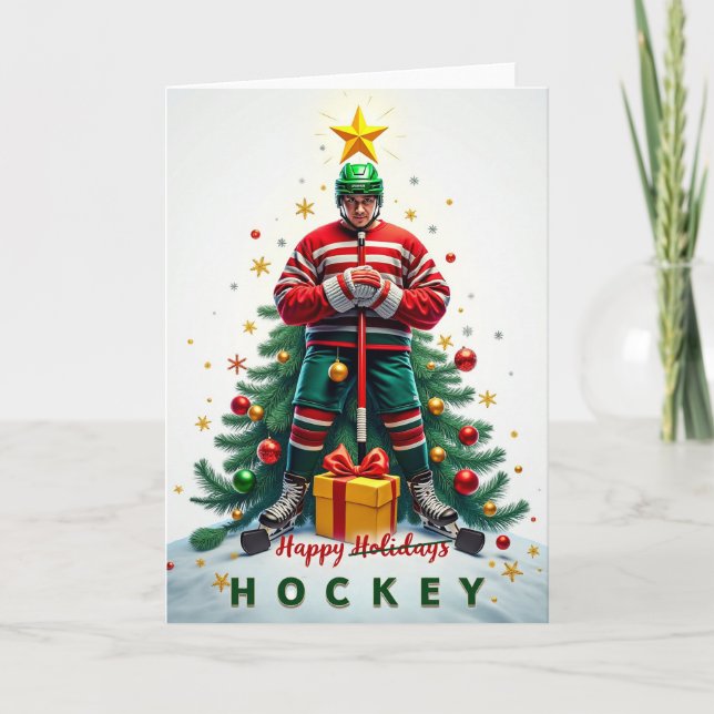 Hockey-Weihnachtskarte Karte (Vorderseite)