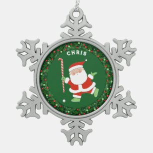 Hockey-Weihnachtskollektion Schneeflocken Zinn-Ornament
