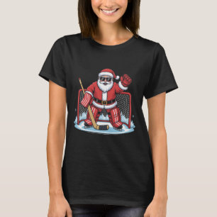 Hockey Weihnachtsmann Torwart Lustig Eishockey Win T-Shirt