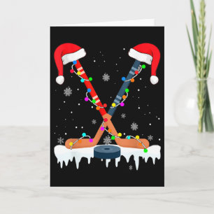 Hockey-Weihnachtsmannmütze Weihnachtsbeleuchtung S Karte