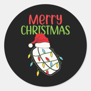 Hockey Weihnachtsspass Sport Weihnachtsgeschenk Ei Runder Aufkleber