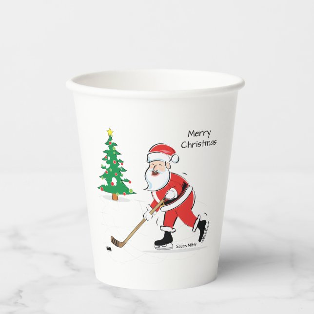 Hockey WeihnachtsWeihnachtsWeihnachtsfeier Pappbecher (Vorderseite)