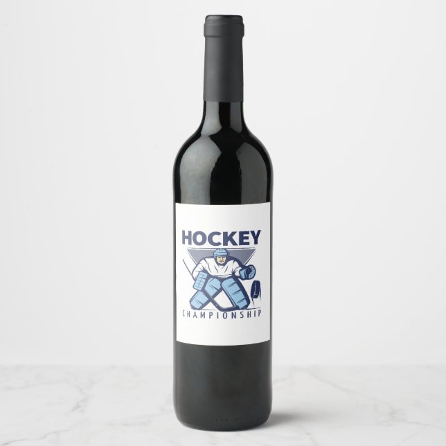 Hockey Weinetikett (Vorderseite)