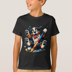Hockey Welpe Berner Sennenhund Eisbahn Spaß _1 T-Shirt