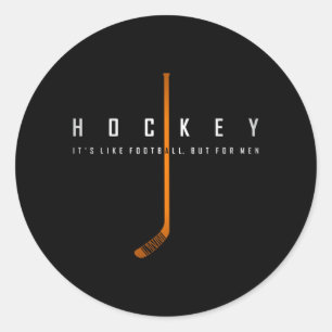 Hockey wie Fußball, aber für Männer, Sohn Lustiges Runder Aufkleber
