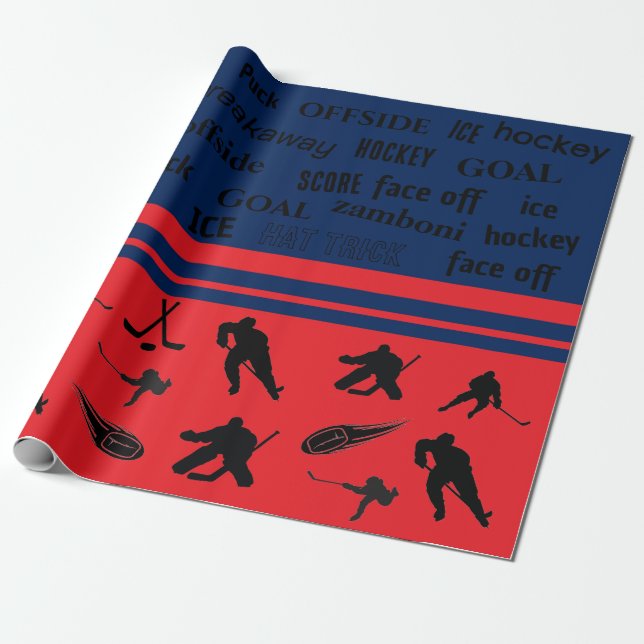 Hockey Wrapping Paper Geschenkpapier (Ungerollt)