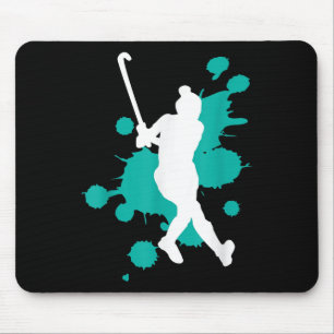 Hockeyfeld Hockeyspieler Farb-Splash-Design _2 Mousepad