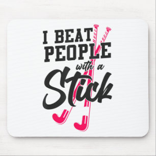 Hockeyfeld Ich schlage Leute mit einem Stock _2 Mousepad