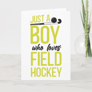 Hockeyfeld-Junge, einfach ein Junge, der Feldhocke Karte