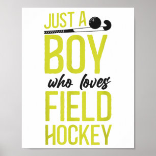 Hockeyfeld-Junge, einfach ein Junge, der Feldhocke Poster