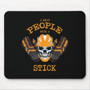 Hockeyfeld Lustiger Sportwitz Ich schlage Leute mi Mousepad