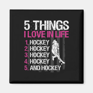 Hockeyfeld-Mädchen 5 Dinge, die ich im Leben liebe Magnet
