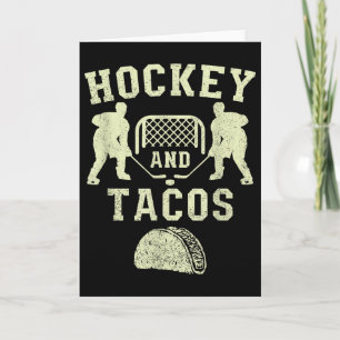 Hockeyfeld- und Tacos-Fanliga Lustiges Eishockey Karte