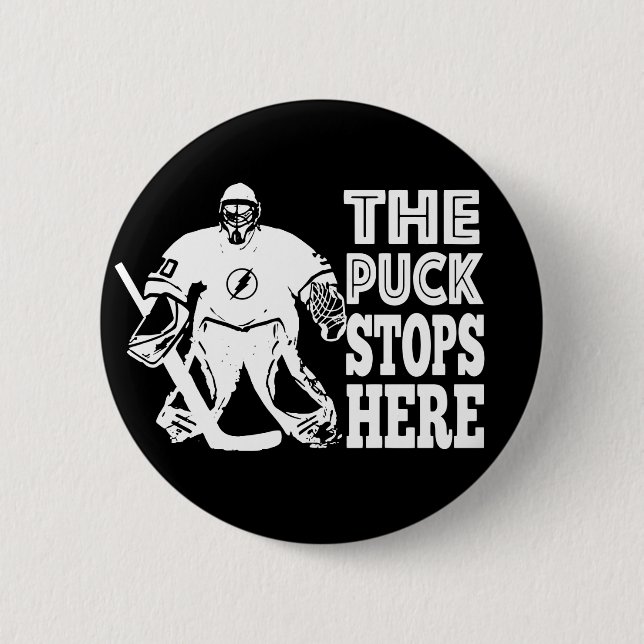 HockeyGoalie der Kobold stoppt hier Button (Vorderseite)