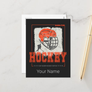 Hockeyhelm Vintage-Spieler Spiel Trainer Oder Coac Feiertagspostkarte